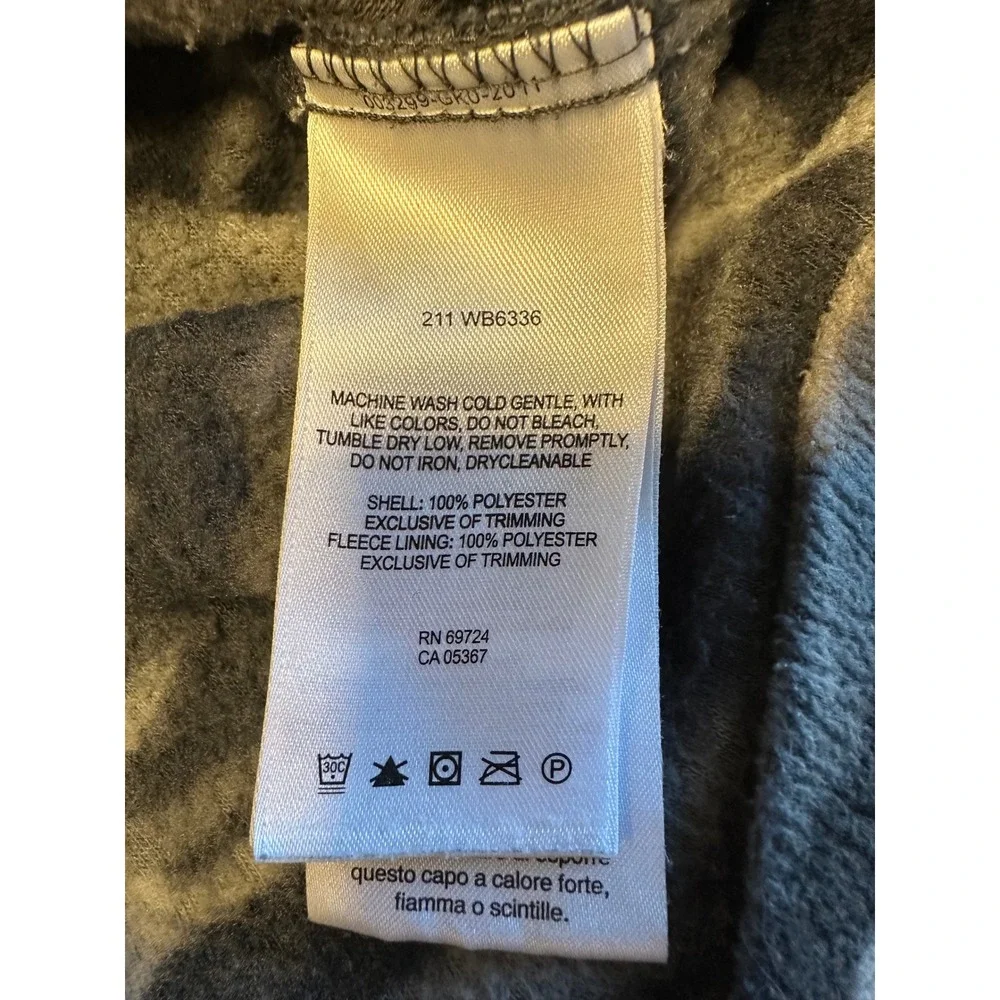 Columbia Fleece Jacket Boys Kids 14/16 Grey Camo Full Zip Camouflage Sweater